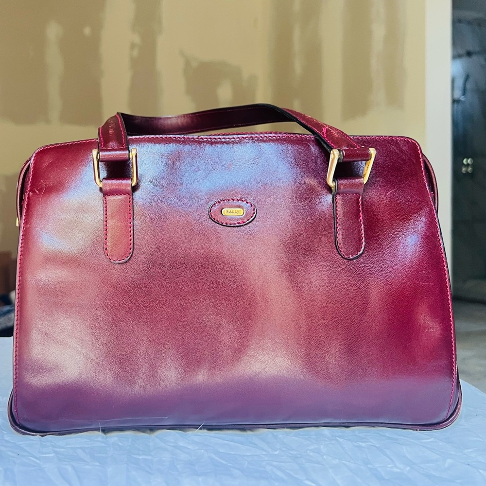 Bally Leather burgundy Satchel